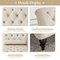 thumbnail image 5 of FFH Chaise Lounge Indoor, Velvet Button-Tufted Chaise Lounge Chair with Bolster Pillow, Beige, 5 of 7
