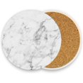 thumbnail image 5 of for Drinks Set of 2 Pieces Absorbent Ceramic s with Cork Base, ?Marble White Texture Coffee Great Gift for Table, Housewarming, Birthday, Kitchen, Home r, 5 of 5