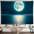thumbnail image 4 of RKSupls Tapestry Wall Hanging Art, Full Moon Over Ocean at Night Tapestry Decoration for Daily Bedroom, Dorm, Living Room, Apartment Hallway Home Decor, 4 of 5