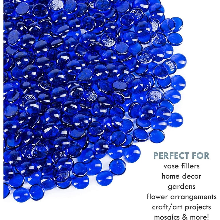 Creative Stuff Glass - Glass Gems - Vase Fillers (1 LB, Blue Cat-Eye)