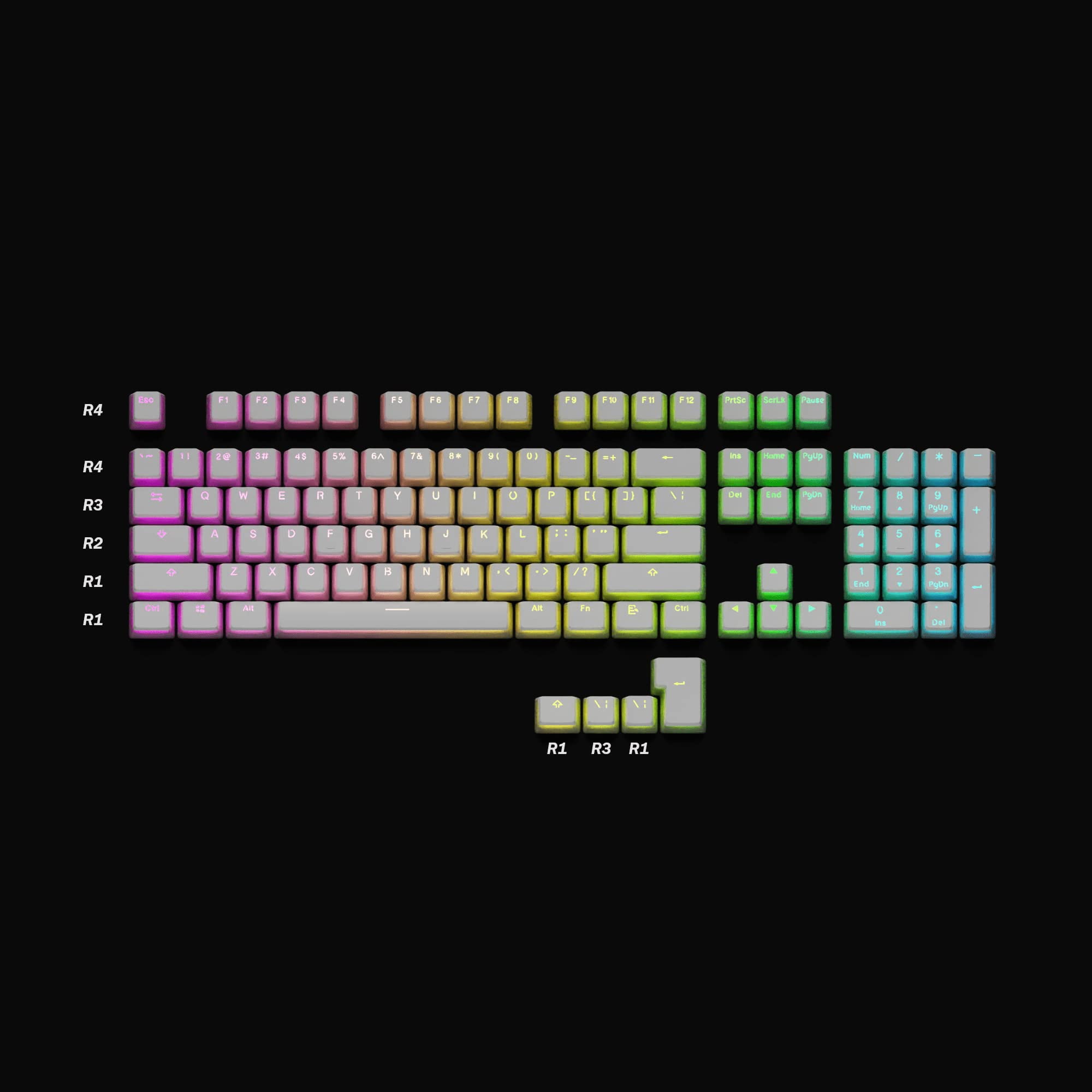 HK Gaming PBT Double Shot Pudding Keycaps - Thumbnail 3