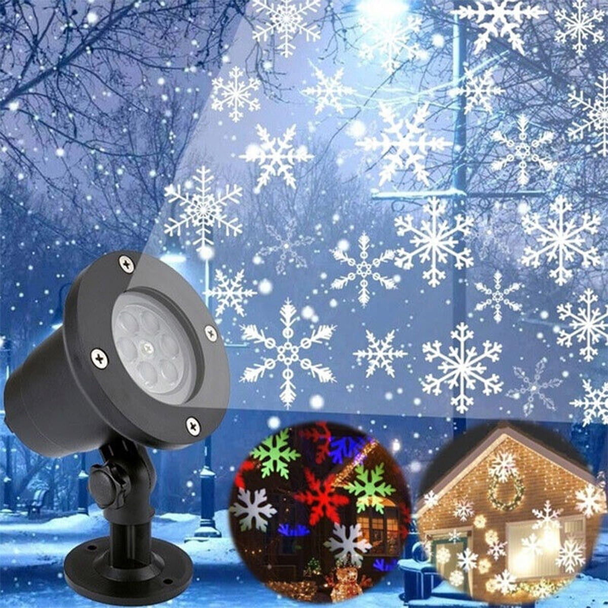 Morttic Christmas Snowflake Projector Lights Outdoor, Dynamic Snowfall