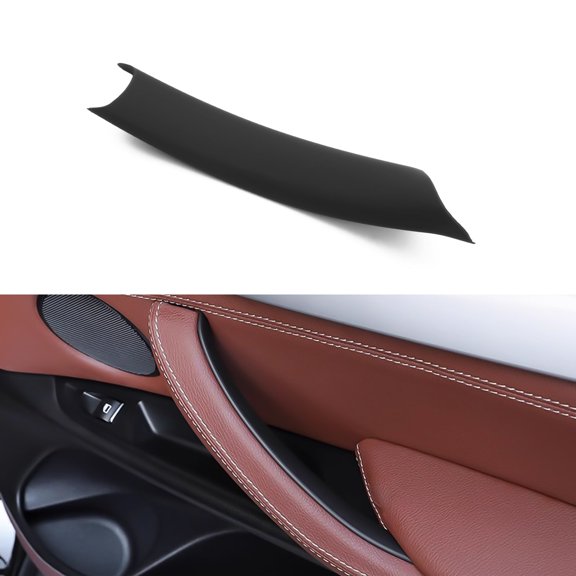 Xotic Tech Door Pull Handle Cover Compatible with BMW X5 Series E70/E70 LCI 2008-2013, BMW X6 Series E71/E72 2008-2014, Inner Passenger Right Side Door Handle Protective Cover (Black)