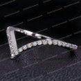 thumbnail image 4 of CHIRAGEMSJEWELS V Shape Wedding Band, Round Moissanite Anniversary Band, 925 Silver Bridal Band, Stacking Engagement Band, Matching Proposal, Dainty Band, 4 of 4