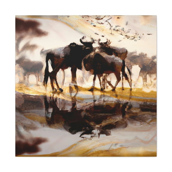 Wildebeest in Baroque. - Canvas