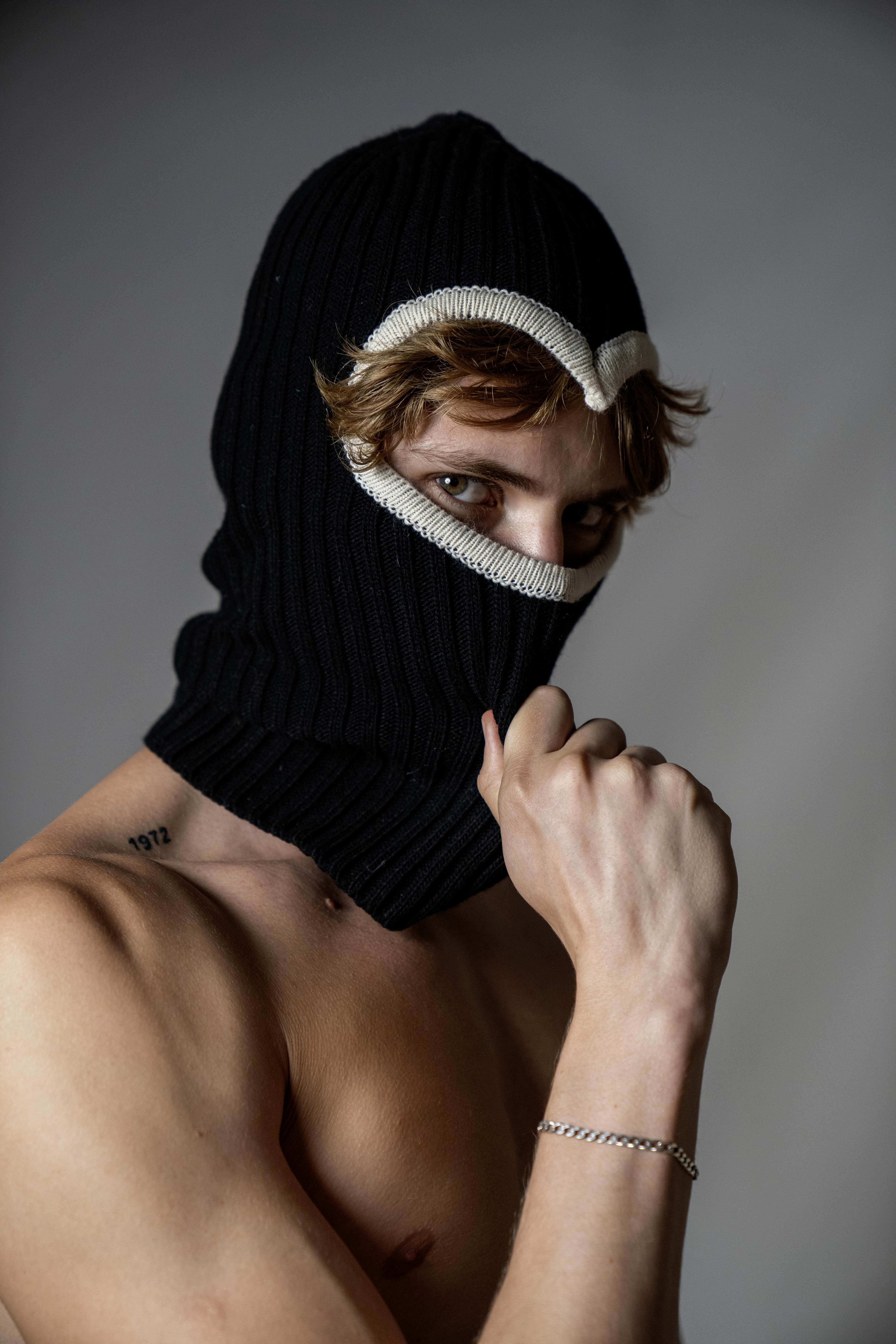Heart shaped balaclava ski mask beanie cap hat designer style mask for winter and motor bike handmade with love