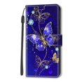 thumbnail image 2 of SaniMore Wallet Case for iPhone 14 Pro 6.1" 2022, PU Leather Color Painting Kickstand Wrist Strip Magnetic Clasp Cash Pocket Card Holders Shockproof Full Protective Case, Gold Butterfly, 2 of 9