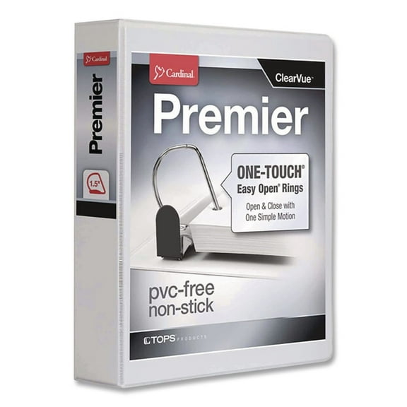 Cardinal Easy-Open ClearVue Locking Slant-D Binder, 1.5" Cap, 11 x 8 1/2, White
