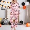 thumbnail image 5 of Womens Pajama Sets Halloween Satin Button Down Full Length Pant 2pc Nightwear Halloween Pajamas for Women Set Pink M, 5 of 5
