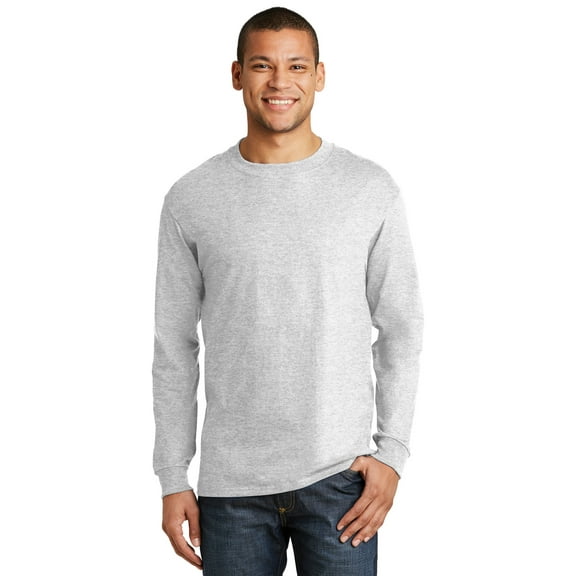Hanes Men's 100 Percent Cotton Long Sleeve T-Shirt. 5186