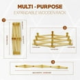 thumbnail image 4 of GoXteam Accordion Style Wood Expandable Rack Hat, Cap, Belt, Umbrella Coffee Mug Wall Wooden Pegs (10 Hooks), 4 of 8