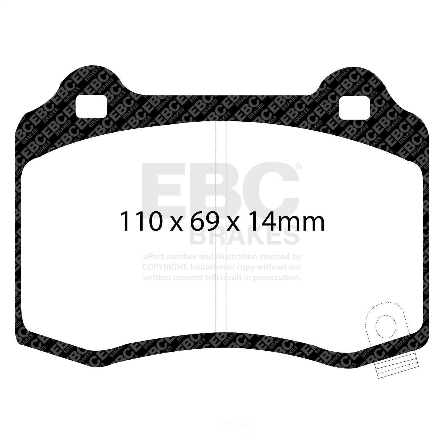 EBC Brakes Bluestuff NDX Trackday Brake Pad Set Fits select: 2006-2018,2020-2022 JEEP GRAND CHEROKEE