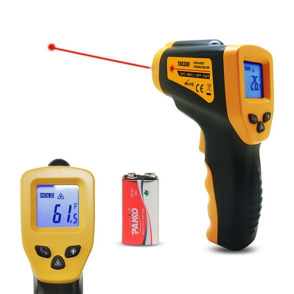 Digital Laser Infrared Thermometer Temperature Gun(No for Human) Measurement IR Point Industrial Non-Contact -58℉~ 716℉ (-50℃ ~ 380℃)