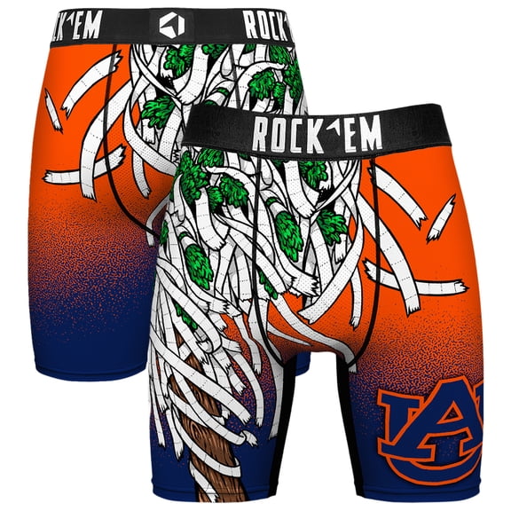 Men's Rock Em Socks Navy Auburn Tigers Localized Boxer Briefs
