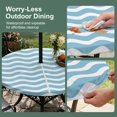 thumbnail image 5 of Round Outdoor Tablecloth with Umbrella Hole and Zipper, Blue White Tablecloth with Elastic Waterproof, Modern Abstract Waves Water Ripple Striped Patio Table Covers for 45" - 54" Picnic Pool Tables, 5 of 9