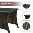 thumbnail image 6 of PARKWELL 4 Pieces Outdoor Patio Furniture Set Wicker Rattan Swivel Glider Chairs Cushioned Sofa Dining Table All-Weather Conversation Sectional with Anti-Slip Cushions for Balcony, 6 of 8