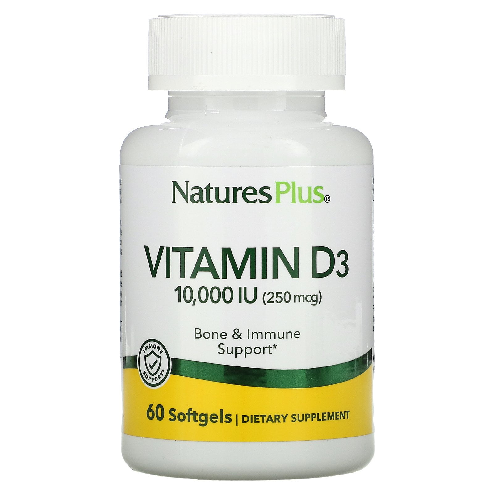 Nature's Plus Vitamin D3, 10,000 IU (250 mcg), 60 Softgels
