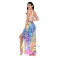 thumbnail image 3 of Women's Beach Swimsuit Cover Ups Bathing Suit Coverups Bikini Wrap Dress for Swimwear Colorful Tropical Palm Leaves, 3 of 7