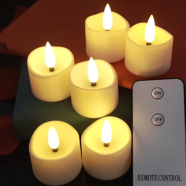 Velas de té LED Anziner con mando a distancia, paquete de 12