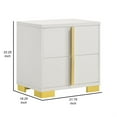 thumbnail image 5 of Dex 22 Inch Nightstand- 2 Drawers with Long Vertical Gold Handles- White, 5 of 6
