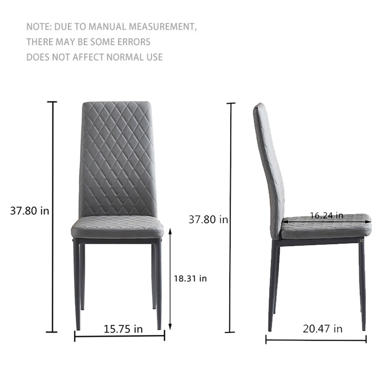 Kadyn Dining Chair Set of 4, Modern Leather Seat Kitchen Chairs, High Back Dining Side Chairs with Metal Legs for Living Room, Black Kadyn Dining Chair Set of 4, Modern Leather Seat Kitchen Chairs, High Back Dining Side Chairs with Metal Legs for Living Room, Black