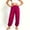 Wine, variant on Women's Ultra Soft Breathable Harem Yoga Pants, Elastic Drawstring High Waist Loose Wide Leg Cuffed Ankle Casual Trousers with Pockets for Yoga Travel Daily Home Wine XL(XL)
