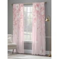 thumbnail image 3 of Pink Cherry Blossom Sheer Curtains 108 Inch Length 2 Panels Set, Spring Modern Farmhouse Floral Voile Window Treatment Semi Sheer Long Curtains Drapes for Bedroom/Living Room/Kitchen 52"x108"x2, 3 of 7