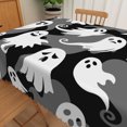 thumbnail image 5 of Duangreer Grey Halloween Ghost Print Rectangle Tablecloth, Waterproof Wrinkle Resistant, 60 x 70 Inch, Washable Table Cover for Party Decorations, 5 of 6