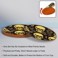thumbnail image 4 of Skull Set of 6 Round Coasters, Microfiber Leather Drink Coasters, 11x11 cm/4.3x4.3 in Square Coasters for Drinks, Heat Coasters for Home and Office Use, 4 of 6