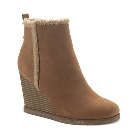 

Sun + Stone Womens Camillia F Faux Suede Ankle Wedge Boots