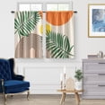 thumbnail image 2 of Boho Mid Century Modern Kitchen Curtains - Abstract Arch Short Cafe Curtains Decor for Living Room Bedroom Modern Tier Curtains Rod Pocket Window Drapes 2 Panels Set 28x24, 2 of 5