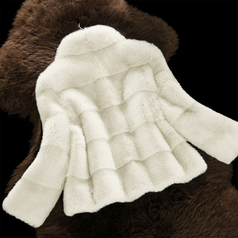 Herrnalise Women's Faux Fur Coat Shearling Fluffy Fuzzy