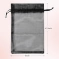 thumbnail image 2 of 100pcs Organza Bags, Black 4''x4.72''(10x12cm) Satin Drawstring Organza Pouch Wedding Party Favor Gift Bag Jewelry Watch Bags, 2 of 14