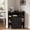 black, variant on Corner Cabinet, Corner Storage Shelf with USB Ports and Outlets Industrial Organizer for Small Space Wooden 6-Cubby Bookshelf for Study, Playroom, Living Room (Amber Pine)