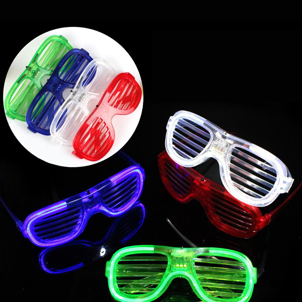 MuLucky Unisex Fashion Plastic Glow Light LED Light Up Shades Toy Glasses Party Favors Supplies Set of 12 