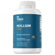 Dr. Tobias Psyllium Daily, Supports Healthy Bowel Movement, Psyllium Husk Capsules with Bentonite Clay, Flaxseed & Natural Ingredients, Daily Fiber Supplement in Support of Colon Health, 180 Capsules