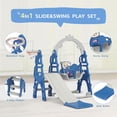 Kinbor 4 in 1 Toddler Outdoor Playset Slides for Kids Backyard, Slide Climber Swing Basketball ...
