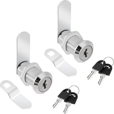 Ljia Cabinet Locks with Keys 2 Pack 1-1/8" Cam Locks Cabinet Locks Keyed Alike Cylinder Lock Cabinet Cam Lock Set for Secure Drawer Mailbox File RV Storage Tool Box Locks Replacement A605