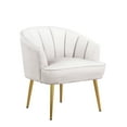 thumbnail image 3 of Morden Fort Velvet Barrel Chair Accent Armchair Living Room Bedroom WHITE, 3 of 7