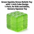 thumbnail image 2 of Green Squishy Relaxation Toy with 1-Inch Cube Design, 1-Pack, Ages 3+, Sensory Squeeze Toy, 2 of 3