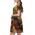 thumbnail image 2 of Lsque Starry Night Guitar Turtle Print Women's Casual Dress T-Shirt Summer Short Sleeve Scoop Neck Swing Dresses, 2 of 6
