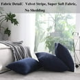 thumbnail image 2 of Striped Decorative Corduroy Velvet Large Euro Sham Set of 2 60x60 cm Couch Throw Pillow Cover for Bed, 24 x 24 inch, Navy Blue, 2 of 14