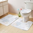 thumbnail image 2 of Blue Pink Coral Coastal Bath Mat 3 Piece Bathroom Rug Set, Nautical Starfish Summer Beach Non Slip Bath Rug Contour Mat and Toilet Lid Cover, Absorbent Shower Mats Soft Bath Rugs and Mats Sets, 2 of 8