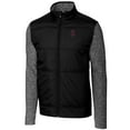 thumbnail image 2 of Men's Cutter & Buck Black Southern Illinois Salukis Vault Big & Tall Stealth Hybrid Quilted Full-Zip Windbreaker Jacket, 2 of 3