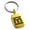 Gold, variant on Stainless Steel Letter M Initial Empire Monogram Engraved Small Rectangle Dog Tag Charm Keychain Keyring