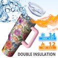 thumbnail image 5 of OBREWU Pioneer Flower Tumbler with Handle and Lid,Pioneer Flower 40oz Double Wall Vacuum Insulated Tumbler,Cups Gift for Women and Men, 5 of 7