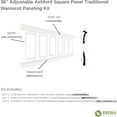 thumbnail image 2 of Ekena millwork 94 1/2"L (Adjustable 36"H to 40"H) Ashford Square Panel Traditional Wainscot Paneling Kit, 2 of 10