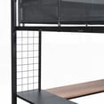 thumbnail image 4 of Full Size Metal Loft Bed with Desk & Shelves/No Box Spring Required/Black for Bedroom, 4 of 15