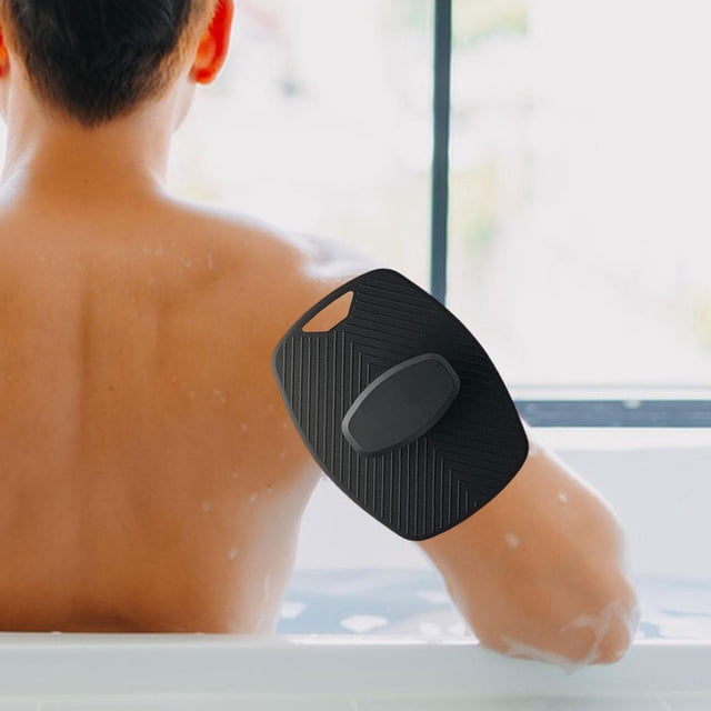Depurador corporal de silicona, exfoliante de ducha, exfoliante de viaje, limpieza facial, cuello, brazos, piernas, cuerpo, cepillo de baño para Hotel Negro