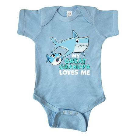 

Inktastic My Great Grandpa Loves Me with Cute Sharks Gift Baby Boy or Baby Girl Bodysuit